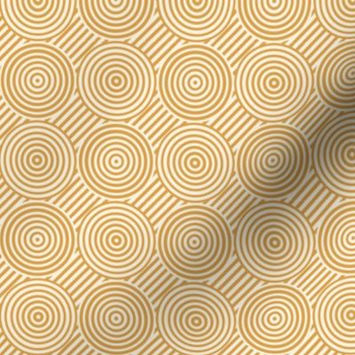 Geometric Pattern: Circle Strobe: Cream/Gold