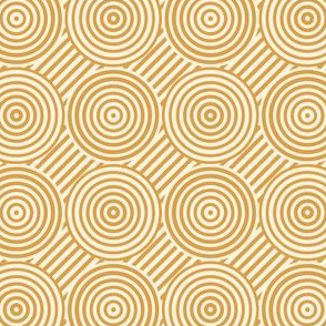 Geometric Pattern: Circle Strobe: Cream/Gold