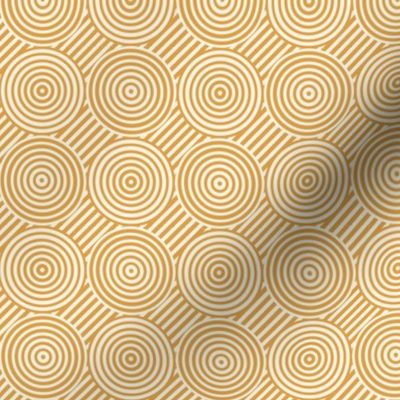 Geometric Pattern: Circle Strobe: Gold/Cream