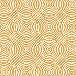 Geometric Pattern: Circle Strobe: Gold/Cream