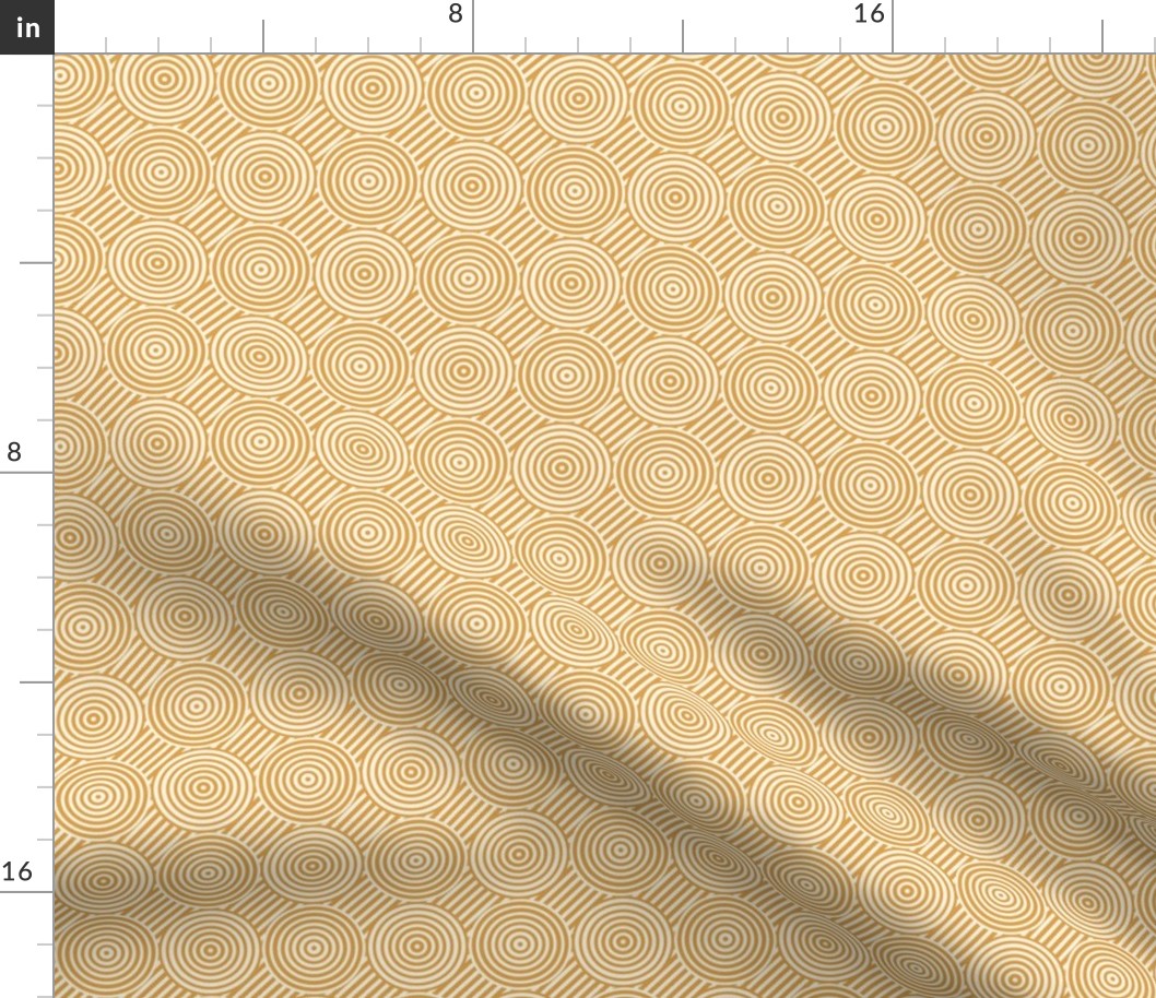 Geometric Pattern: Circle Strobe: Gold/Cream