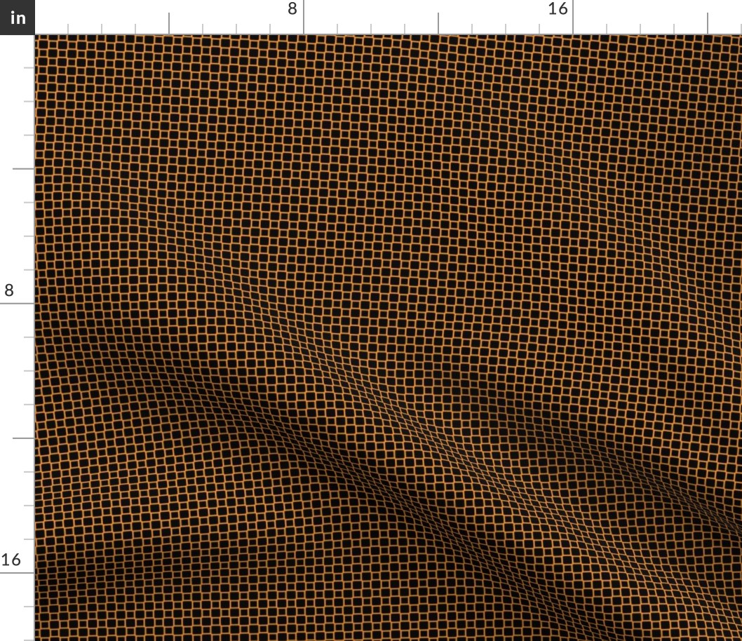 Geometric Pattern: Rounded Weave: Orange/Black