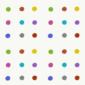 Colourful painted dots - watercolour