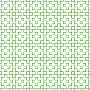Geometric Pattern: Rounded Weave: Green/White