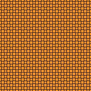 Geometric Pattern: Rounded Weave: Black/Orange