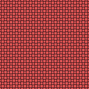 Geometric Pattern: Rounded Weave: Black/Red