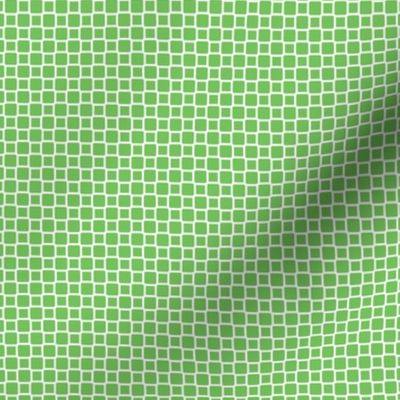 Geometric Pattern: Rounded Weave: White/Green