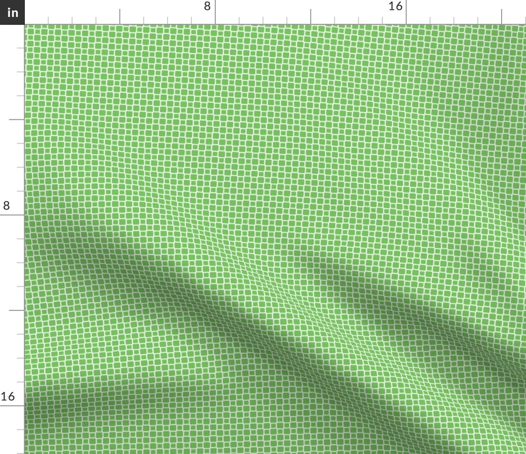 Geometric Pattern: Rounded Weave: White/Green