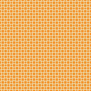 Geometric Pattern: Rounded Weave: White/Orange