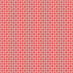 Geometric Pattern: Rounded Weave: White/Red