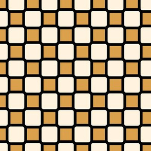 Geometric Pattern: Rounded Weave: Black/Cream