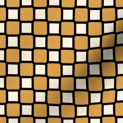 Geometric Pattern: Rounded Weave: Black/Gold