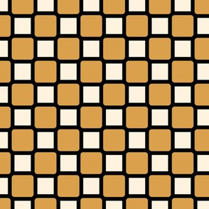 Geometric Pattern: Rounded Weave: Black/Gold