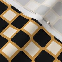 Geometric Pattern: Rounded Weave: Gold/Black