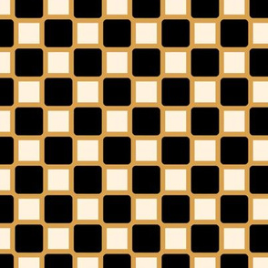 Geometric Pattern: Rounded Weave: Gold/Black