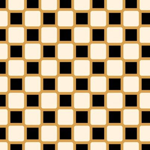 Geometric Pattern: Rounded Weave: Gold/Cream