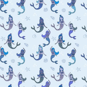 dancing blue mermaids