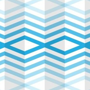 Geometric Pattern: Chevron Cascade: White/Blue