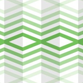 Geometric Pattern: Chevron Cascade: White/Green