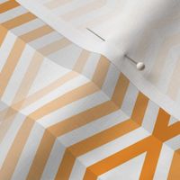 Geometric Pattern: Chevron Cascade: White/Orange