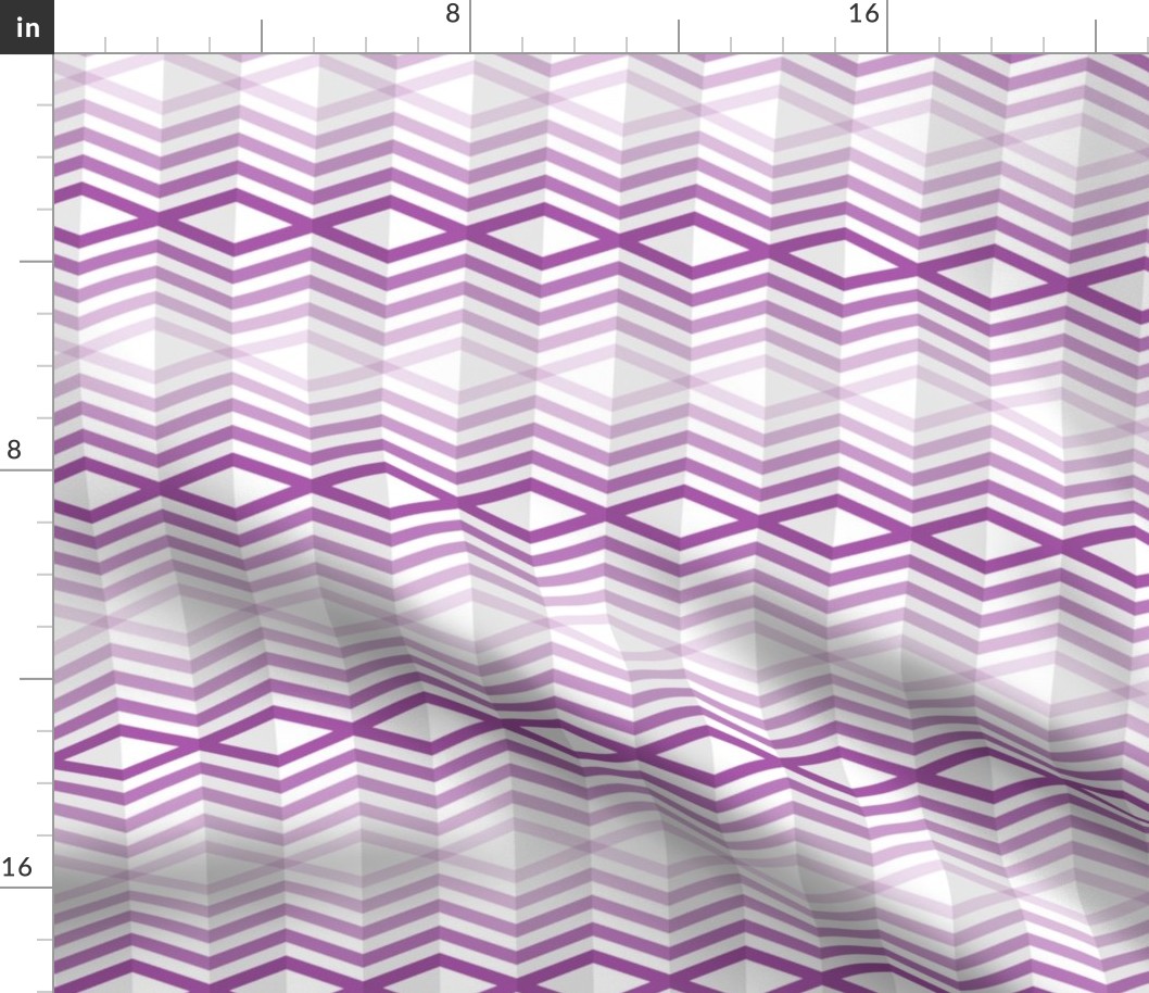 Geometric Pattern: Chevron Cascade: White/Purple