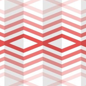 Geometric Pattern: Chevron Cascade: White/Red