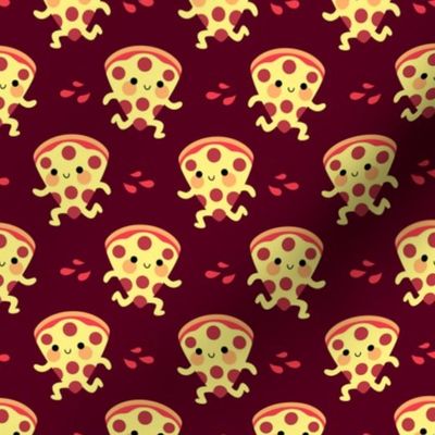Cute running pizza slices