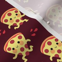 Cute running pizza slices