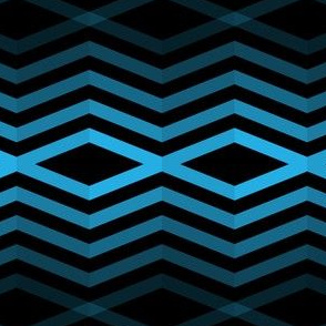 Geometric Pattern: Chevron Cascade: Black/Blue