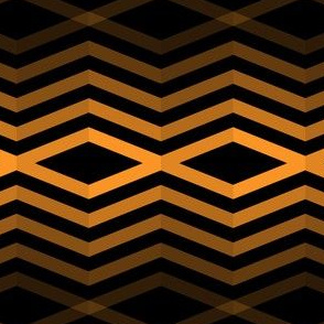 Geometric Pattern: Chevron Cascade: Black/Orange