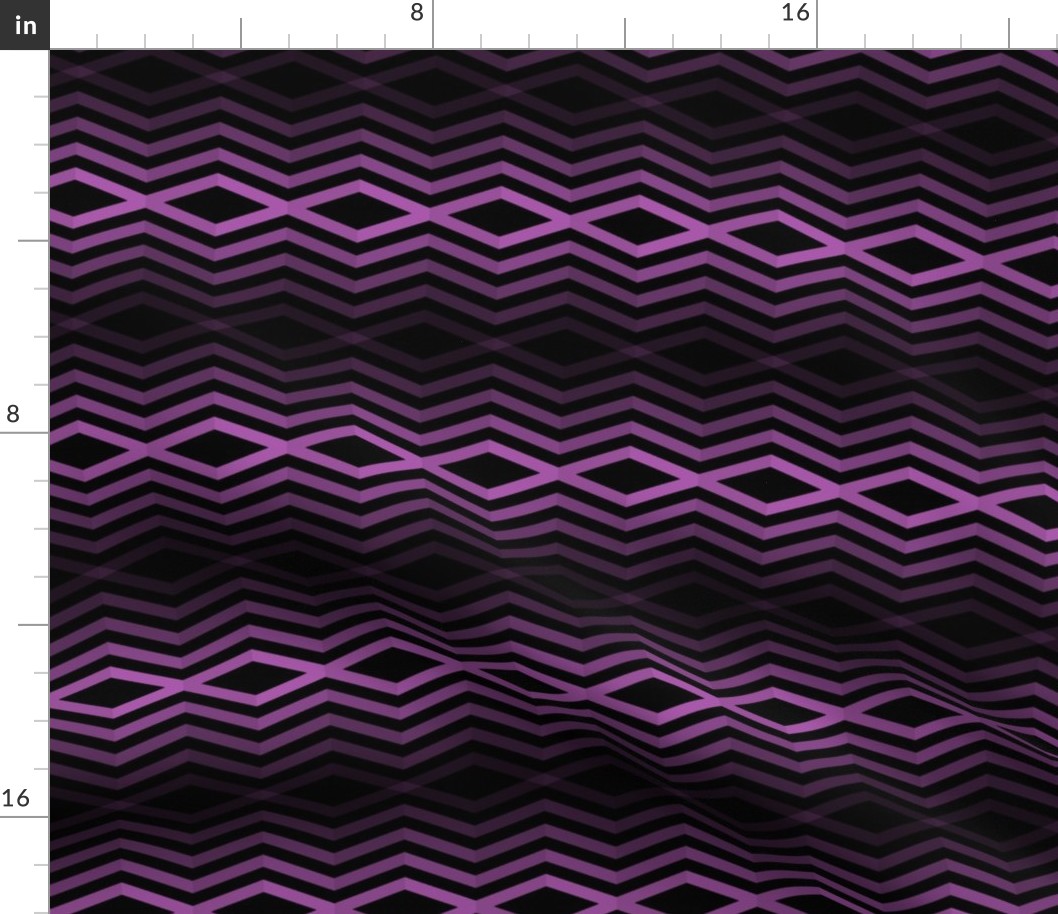 Geometric Pattern: Chevron Cascade: Black/Purple