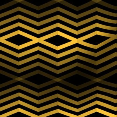 Geometric Pattern: Chevron Cascade: Black/Yellow