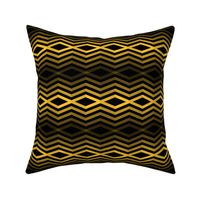Geometric Pattern: Chevron Cascade: Black/Yellow