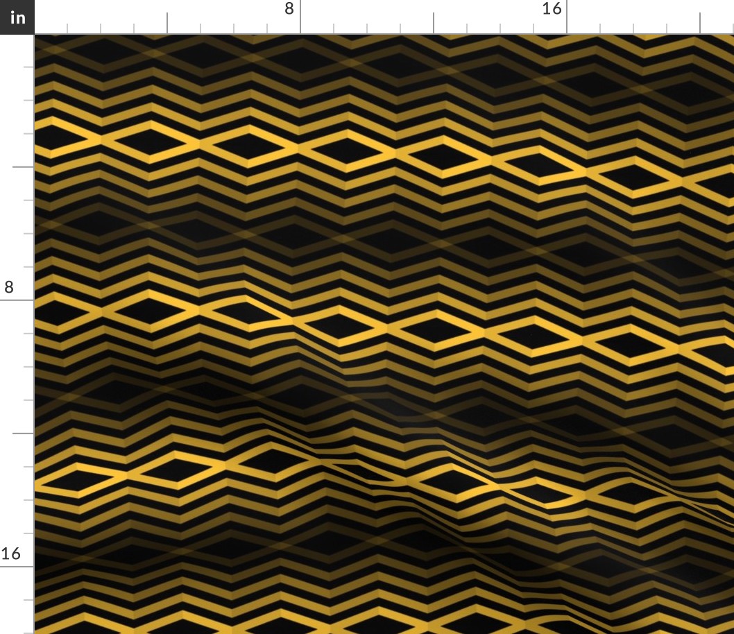 Geometric Pattern: Chevron Cascade: Black/Yellow