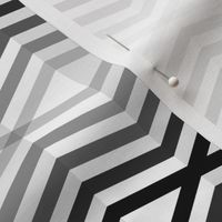 Geometric Pattern: Chevron Cascade: White/Black