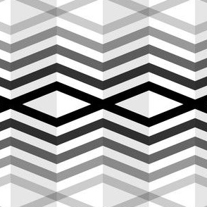 Geometric Pattern: Chevron Cascade: White/Black