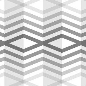 Geometric Pattern: Chevron Cascade: White/Grey