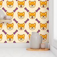 Gold Shiba Inu with Purple Bone