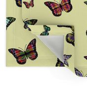 Dancing Tartan Butterflies #8 lemon yellow