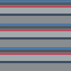 The Red the Blue the Navy and the Grays: Side-Striped Stripes - Horizontal