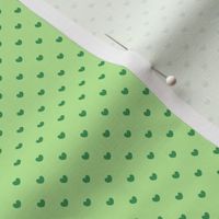 Green polka hearts