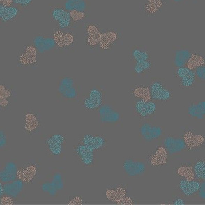 Ditsy Butterflies and Hearts - dark grey - 2040213