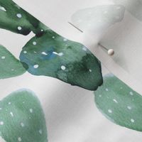Medium // Watercolor Paddle Cactus in Cyan