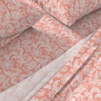 floral lace - white on bright coral