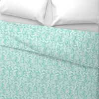 floral lace - white on mint