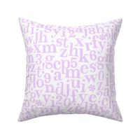 stamped alphabet - lilac