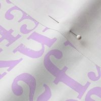 stamped alphabet - lilac