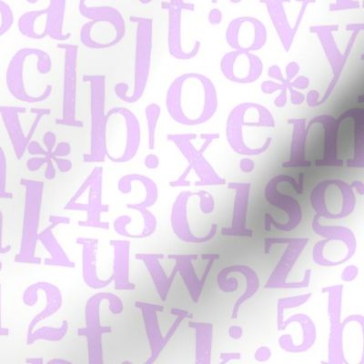 stamped alphabet - lilac