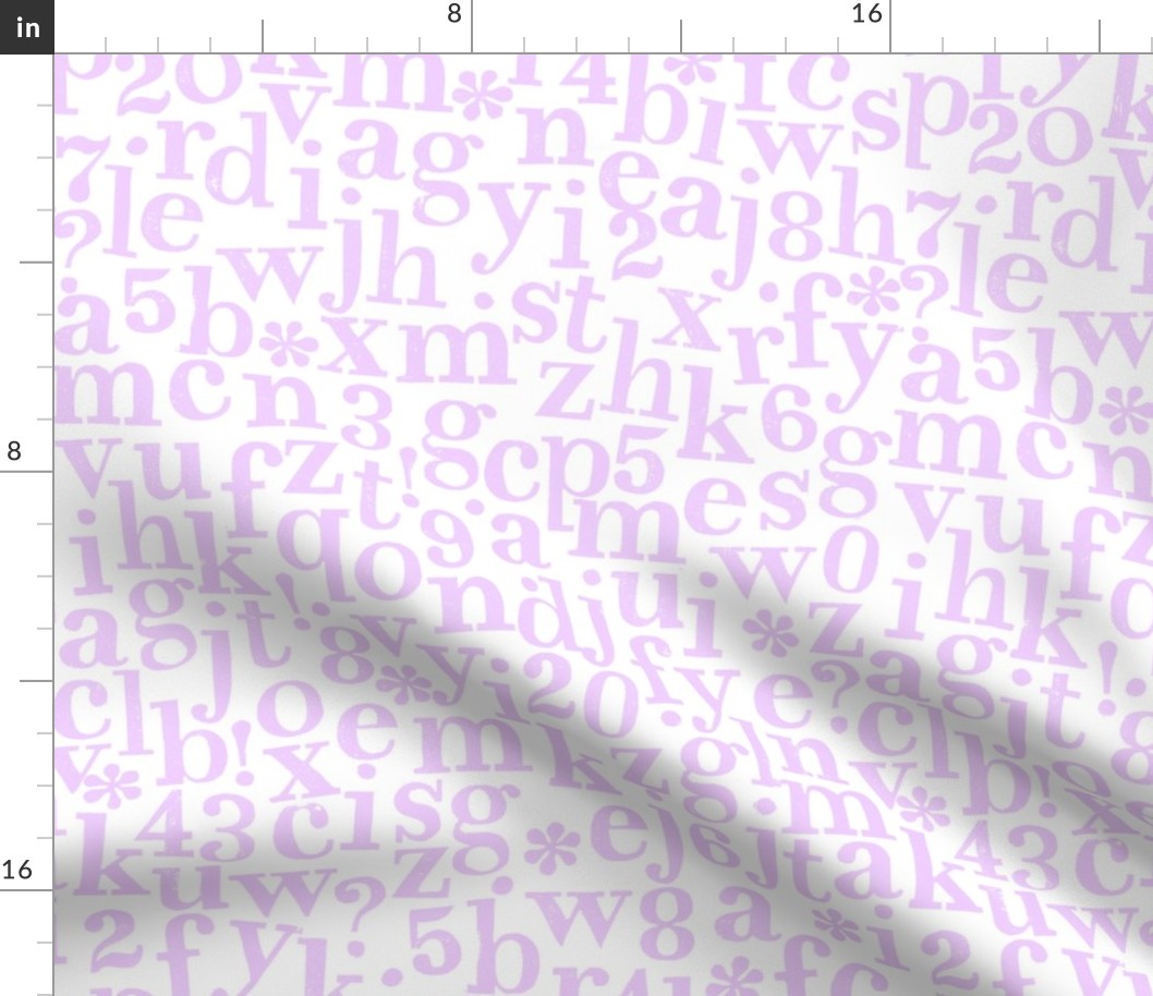 stamped alphabet - lilac