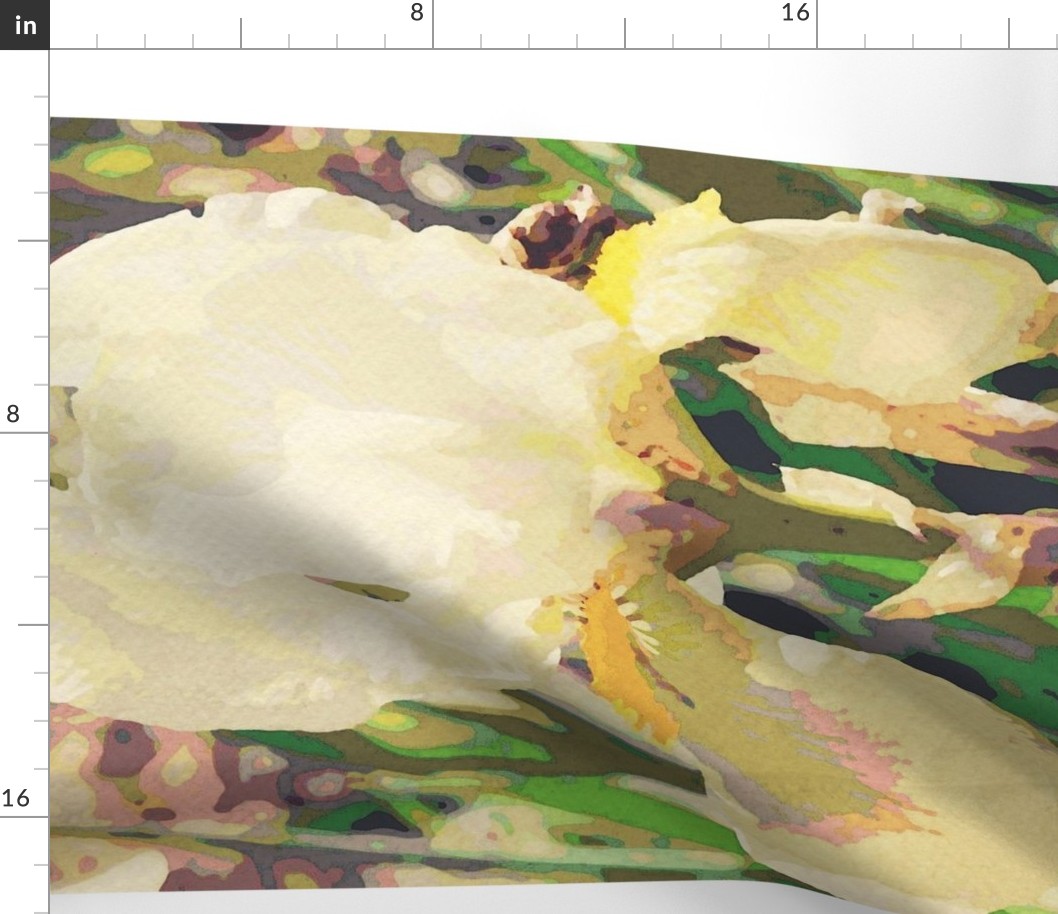 White iris tea towel - summer